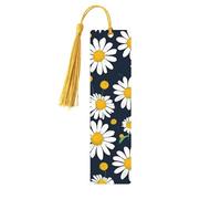 Floral Daisies Pattern Print Wooden Bookmarks Beautiful Notebook Accessories for Men Women Book Lovers