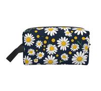 Floral Daisies Pattern Storage Bag Toiletry Bag Cosmetic Bag Stationery Bag Travel Bag Daily Storage Bag