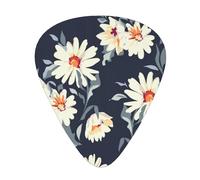 Floral Daisy Flower,12 Pcs Guitar Pick,3 Different Thickness Plectrums for Acoustic Guitar Bass Ukulele (0.46mm 0.96mm 0.71mm)