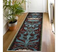Floral Damask Runner Rug for Hallway, 100x300,Washable Non-Slip Vintage Victorian Pattern Hallway Carpet, Classic Area Rug for Living Room Bedroom Kitchen Entryway Long Rugs Home Decor Nw612