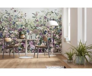 Floral decor Wallpaper Dining Room Giant Wall Mural 368x248 cm Green Flowers