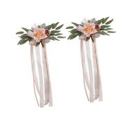 ＡＷＨＡＯ Floral Decorations for Aisle Chair Backs, Floral Photography Props for Pews, Aisle Decorations, Pink 2Pcs