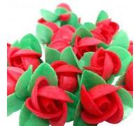 floral decorations, roses waffles with leaves , Box of 200 pcs (red)