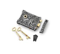 Floral Design Antique Wrought Iron & Solid Brass Rim Door Knob Lock Set