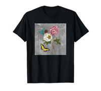 Floral Design Featuring Roses, Butterflies and Caterpillars T-Shirt