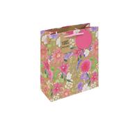 Floral Design Kraft Medium Gift Bag