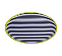 Floral Design Stripe Dinner Plate, Curved Contemporary Breakfast Plate, Functional Breakfast Dinner Plate