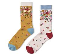 Floral Design Womens Socks One Size 4 to 8 Bamboo 1 Pair Mid Calf 2 Pairs Flower