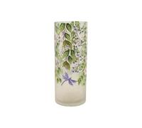 Floral Designed Glass Flower Vase Decorative Clear Textured Home Decoration (Dragonfly, 25cm)