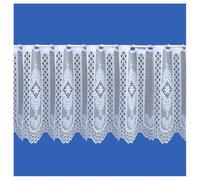 Floral Diamond Panel Cafe Net Curtain, 24" Drop Sold by the Metre, | Sold in one piece using quantity box to select how many metres you require