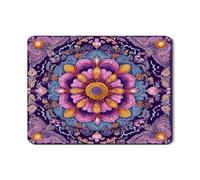 Floral Dish Drying Mats For Kitchen Counter, Colorful Mandala Absorbent Rubber Dish Drainer Mat, Vibrant PU Leather Drying Pad For Coffee Bar Protector 18x24 Inch