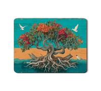 Floral Dish Drying Mats For Kitchen Counter, Colorful Nature Absorbent Rubber Dish Drainer Rack Mat, Tropical PU Leather Drying Pad For Coffee Bar 18x24 Inch