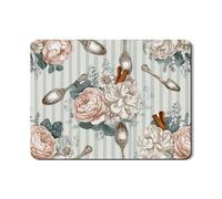 Floral Dish Drying Mats For Kitchen Counter, Elegant Rose Pattern Absorbent Rubber Dish Drainer Mat, Rustic PU Leather Drying Pad For Coffee Bar 18x24 Inch