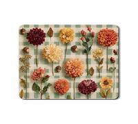 Floral Dish Drying Mats For Kitchen Counter, Vintage Floral Absorbent Rubber Dish Drainer Rack Mat, Fall PU Leather Drying Pad For Kitchen Counter Decor 18x24 Inch