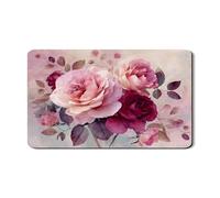 Floral Dish Drying Mats For Kitchen, Vintage Peach Rose Absorbent Rubber Dish Drainer Mat, Spring PU Leather Drying Pad For Kitchen Counter 12x20 Inch