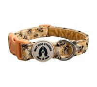 Floral Dog Collar - Adjustable Velvet Lined Dog Collar for Small, Medium, Large & Extra Large Dogs - Soft Comfortable Fabric Collar by Salt Dog Studios (Honey Bee Hive, Large)
