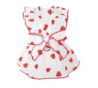 Floral Dog Dress Harness - Cute Puppy Dress With Bow Tie | Breathable Small Dog Harness With Drawstring Buckle,Girl Dogs Clothes For Chihuahua Poodle Papillon, Chest Strap,Walks Parties