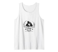 Floral Dog Mum Silhouette Design Tank Top