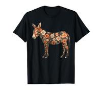 Floral Donkey Cottagecore Folk Art Botanical Farm Animal T-Shirt