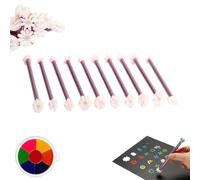Floral Dotting Pen | 10pcs Petal Shape Dot Painting Tools | Multifunction Stamp Pen Craft Silver Supplies for Studio Project Card Journal Scrapbook