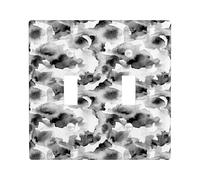 Floral Double Light Switch Cover Plate, Modern Contemporary Abstract Watercolor Black Plastic Standard Size Toggle Light Switch Cover for Bedroom Bathroom Kitchen Entrance Decor