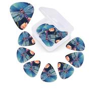 Floral Dragonfly Guitar Picks 12 Pack 3 Different Thickness Celluloid Guitar Plectrums with Guitar Pick Storage Box Personalized Guitar Pick for Acoustic Guitar Picks