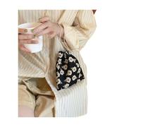 Floral Drawstring Lipstick Toiletry Cosmetic Bags Fashion Girl Coin Bags Purse Keys Earphone Cotton Makeup Organizer Pocket Bags(E 15x16cm)