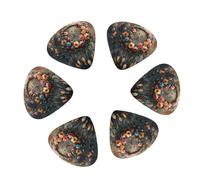 Floral Dreamcatcher Elegance 12 Pack Guitar Picks Plectrums with Organizer Storage Box, Guitar Picks for Bass Electric Acoustic Guitars Ukulele