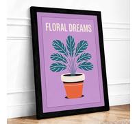 Floral Dreams Botanical Framed Wall Art Print A3 (42×29.7cm) Black, Wall Decor for Living Room, Bedroom, Office & Home, Ready to Hang, Art Gift