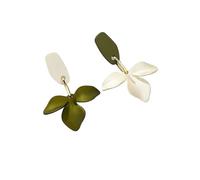 Floral Drop Earrings - Hand-Painted Multicolor Design, Lightweight Statement Accessories For Women(A)
