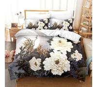 Floral Duvet Cover Set Modern Luxury Dreaming Flower Style Print Bedding Set Single Double King,Soft Microfiber Quilt Cover 3-Piece for Adults Girls Bedroom Decor Bithday Gift (Style 4,King)