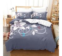 Floral Duvet Cover Set Modern Luxury Dreaming Flower Style Print Bedding Set Single Double King,Soft Microfiber Quilt Cover 3-Piece for Adults Girls Bedroom Decor Bithday Gift (King,Style 6)