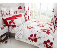 Gaveno Cavailia Luxury POPPY Bed Set with Duvet Cover and Pillow Case, Polyester-Cotton, Red, King