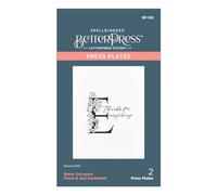Floral E and Sentiment Press Plate from The Every Occasion Floral Alphabet Collection