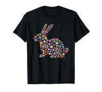 Floral Easter Bunny Shirt Girls Women Spring Flowers Rabbit T-Shirt
