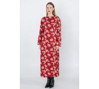 Floral Elegance Maxi Dress With Removable Sleeve Enorsia Red 16