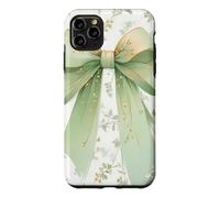 Floral Elegant Green Bow Ribbon Wildflower Pattern Girls Case for iPhone 11 Pro Max