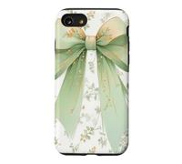 Floral Elegant Green Bow Ribbon Wildflower Pattern Girls Case for iPhone SE (2020) / 7/8