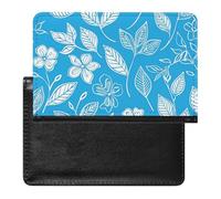 Floral Element Pattern Passport Holder Cover Secure Travel Wallet PU Leather Credit Cards Passport Organizer Bag for Women Men, white, One Size, Modern