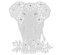 Floral Elephant- Sweet Dixie Cutting Die for Scrapbooking, cardmaking NAD papercrafts Designed by Sue Dix, SDD663, Gray