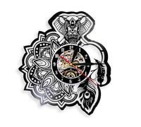 Floral Elephant Wall Art Wall Clock Flower Mandala Ganesh Ganesha Elephant Vinyl Record Clock Hindu Hippie Home Decor Gift Without LED