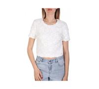 Floral Embellished Scuba Top - female - Michael Kors - Blouses - White - M - Blouses & Shirts M