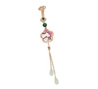 Floral Embossed Metal Pin with Secure Clasp Chinese Four Plant Design Formal Occasion Decoration Alloy Cheongsam Accessory
