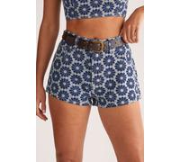 Floral Embroidered Denim Short NastyGal Dark Wash 14