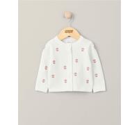 Floral Embroidered Knit Cardigan - White WHITE 3-6 Months