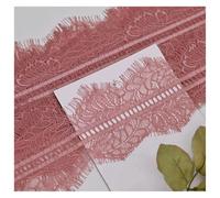 Floral Embroidered Lace Mesh Trim, Double Eyelash Lace Fabric Multicolor Pack of 5 3m X 10-12cm(Dark Pink)