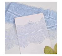 Floral Embroidered Lace Mesh Trim, Double Eyelash Lace Fabric Multicolor Pack of 5 3m x 10-12cm(Light Blue)