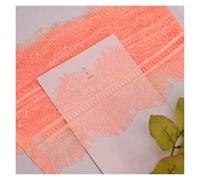 Floral Embroidered Lace Mesh Trim, Double Eyelash Lace Fabric Multicolor Pack of 5 3m X 10-12cm(Orange)