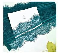 Floral Embroidered Lace Mesh Trim, Double Eyelash Lace Fabric Multicolor Pack of 5 3m X 10-12cm(Peacock Blue)