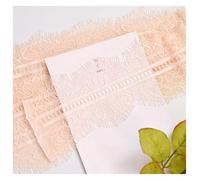 Floral Embroidered Lace Mesh Trim, Double Eyelash Lace Fabric Multicolor Pack of 5 3m X 10-12cm(Pink Apricot Color)
